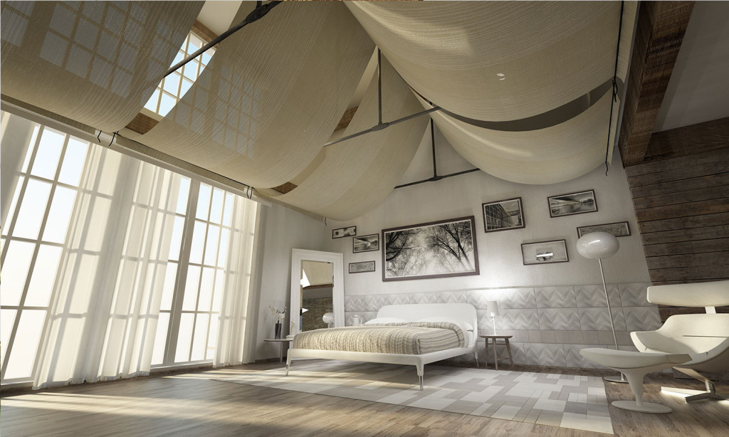 Camera da letto, rivestimento Lapèlle fonoassorbente