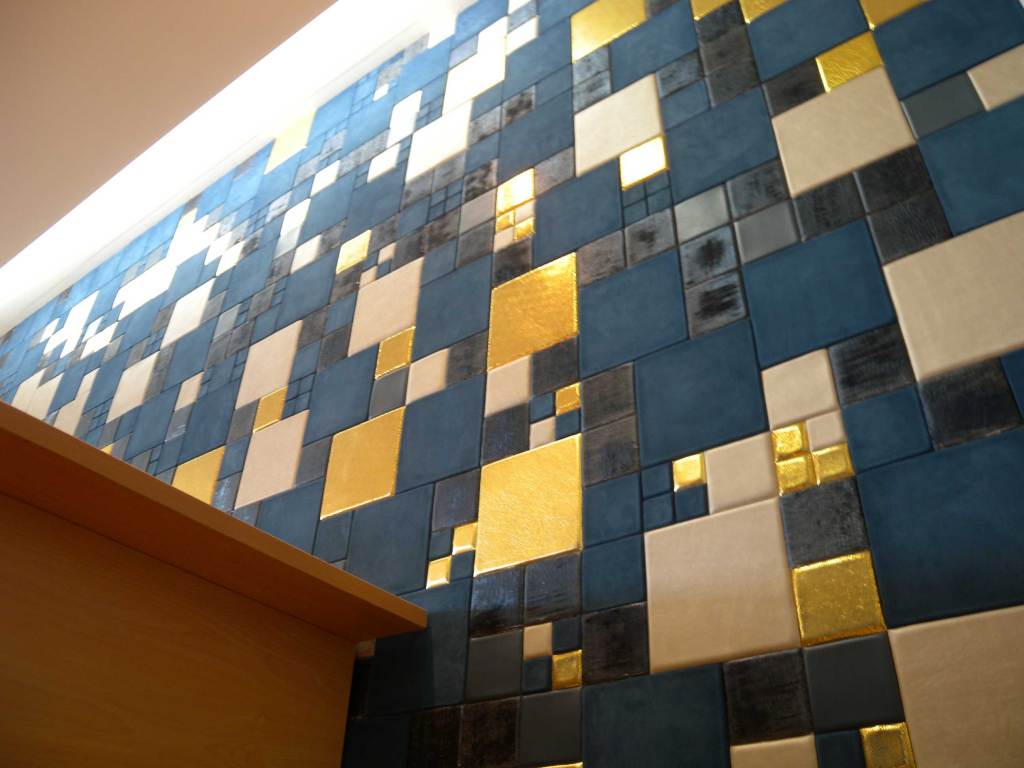 Leather tiles for your office